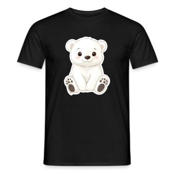 Polarbär Illustration – Arktisches Tiermotiv - Männer T-Shirt - Schwarz - Vorne - AI Model Male 178 light (178cm)