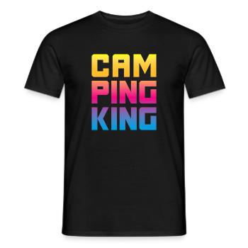 Camping King King Camper Chef Funny Sayings Fun - Men's T-Shirt - black - Front - AI Model Male 178 light (178cm)