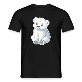 Polarbär Illustration – Arktisches Tiermotiv - Männer T-Shirt - Schwarz - Vorne - AI Model Male 178 light (178cm)