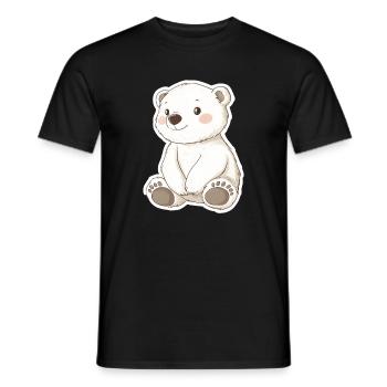 Polarbär Illustration – Arktisches Tiermotiv - Männer T-Shirt - Schwarz - Vorne - AI Model Male 178 light (178cm)