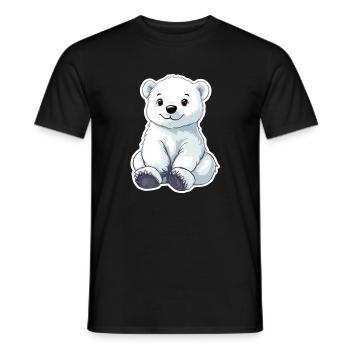 Polarbär Illustration – Arktisches Tiermotiv - Männer T-Shirt - Schwarz - Vorne - AI Model Male 178 light (178cm)