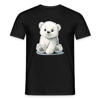 Polarbär Illustration – Arktisches Tiermotiv - Männer T-Shirt - Schwarz - Vorne - AI Model Male 178 light (178cm)