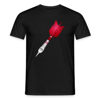 Roter Dartpfeil als sportliches Motiv - Männer T-Shirt - Schwarz - Vorne - AI Model Male 178 light (178cm)