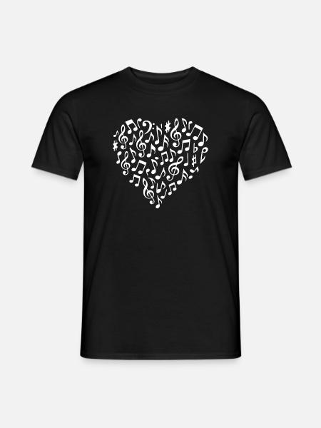 Musical Heart Pattern for Creative Souls - Men's T-Shirt - black