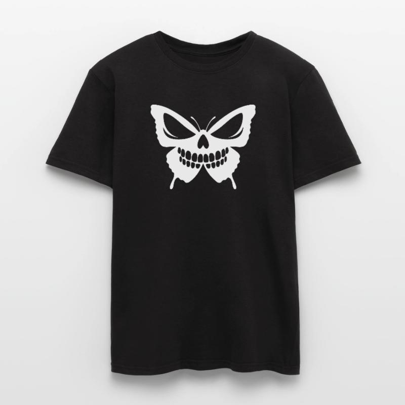 Conception complexe de crâne de papillon T-shirt homme