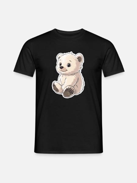 Polarbär Illustration – Arktisches Tiermotiv - Männer T-Shirt - Schwarz