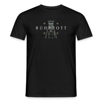 Ruhrpott, dessin à la main de la tour de la mine Prosper-Haniel - T-shirt homme - noir - Devant - AI Model Male 178 light (178cm)