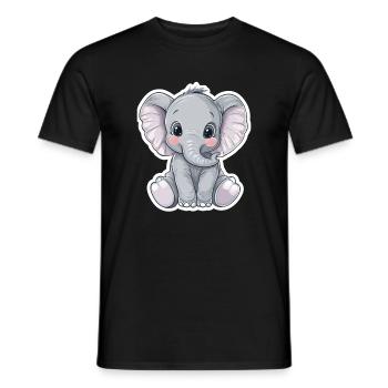Elefant - Männer T-Shirt - Schwarz - Vorne - AI Model Male 178 light (178cm)