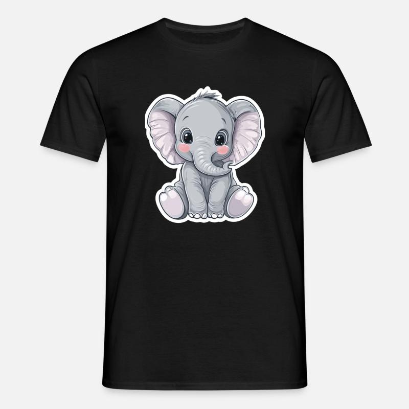 Elefant - Männer T-Shirt - Schwarz