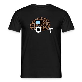 Caravan Wohnwagen Leopard Leolook Camping Retro - Männer T-Shirt - Schwarz - Vorne - AI Model Male 178 light (178cm)