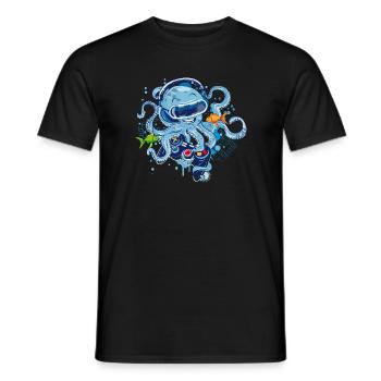 Gaming Oktopus mit Controller - Männer T-Shirt - Schwarz - Vorne - AI Model Male 178 light (178cm)