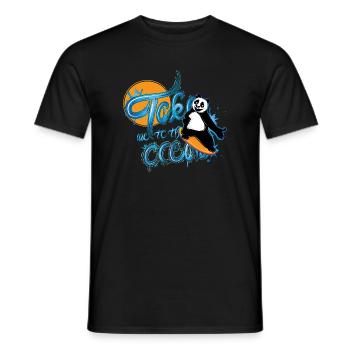 Panda Surfer – Take me to the Ocean - Men's T-Shirt - black - Front - AI Model Male 178 light (178cm)
