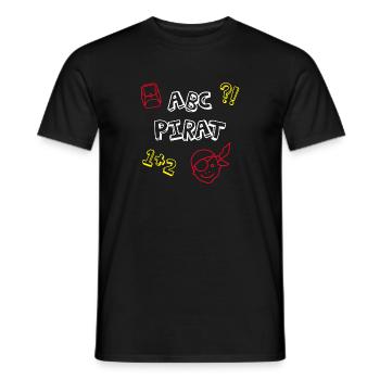 ABC Pirat Einschulung Schule Comic Kinder Feier - Männer T-Shirt - Schwarz - Vorne - AI Model Male 178 light (178cm)
