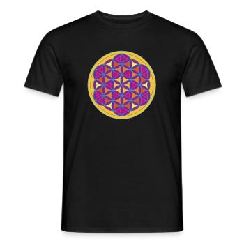 Yoga Flower of Life Meditation spirituell om Kreis - Männer T-Shirt - Schwarz - Vorne - AI Model Male 178 light (178cm)