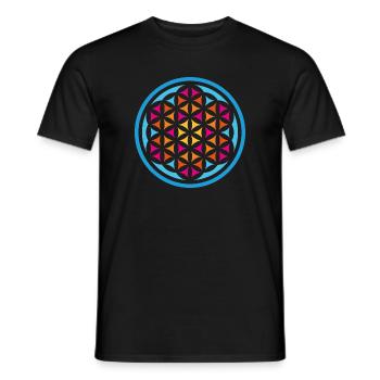 Lebensblume Mandala Yoga Indien Meditation Spirit - Männer T-Shirt - Schwarz - Vorne - AI Model Male 178 light (178cm)