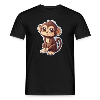 Monkey Cute Monkey Gift for Monkey Fans - Men's T-Shirt - black - Front - AI Model Male 178 light (178cm)