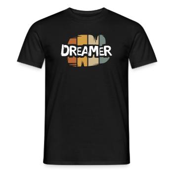 vintage Dreamer lettering - retro artist logo - Men's T-Shirt - black - Front - AI Model Male 178 light (178cm)