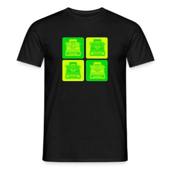 Conception de machine à écrire - T-shirt homme - noir - Devant - AI Model Male 178 light (178cm)