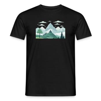Gebirge - Männer T-Shirt - Schwarz - Vorne - AI Model Male 178 light (178cm)
