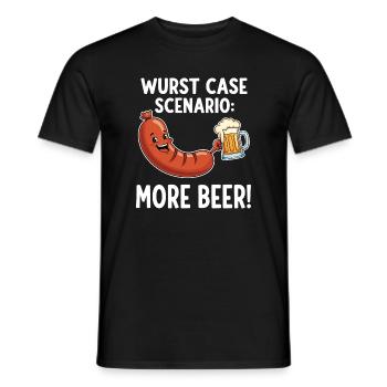Scénario de cas de saucisse : plus de bière ! - T-shirt homme - noir - Devant - AI Model Male 178 light (178cm)