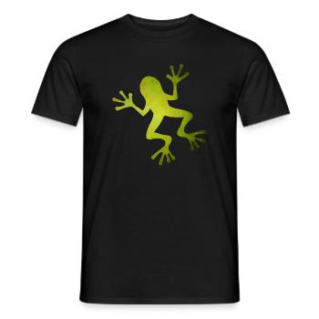 Green frog silhouette in tropical look - Men's T-Shirt - black - Front - AI Model Male 178 light (178cm)