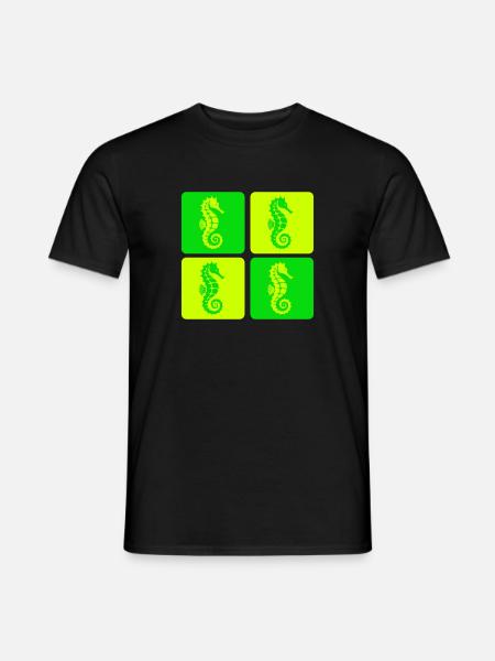 Seepferdchen Meer Design - Männer T-Shirt - Schwarz