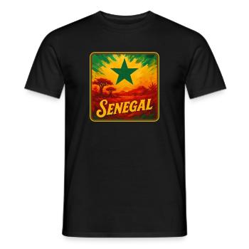 Légende Sénégalaise Design - T-shirt homme - noir - Devant - AI Model Male 178 light (178cm)