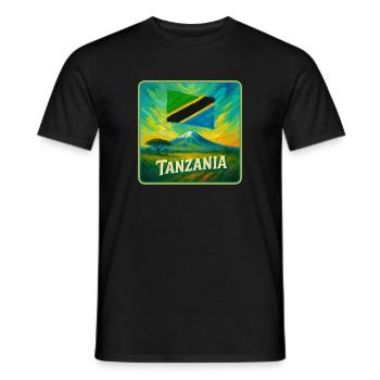 Tanzania Flag Design - Men's T-Shirt - black - Front - AI Model Male 178 light (178cm)
