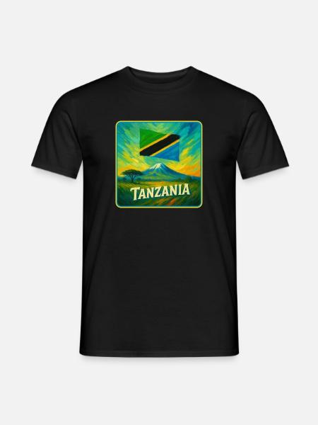 Tanzania Flag Design - Men's T-Shirt - black