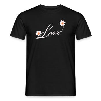 Blumenliebe Skript Design - Männer T-Shirt - Schwarz - Vorne - AI Model Male 178 light (178cm)