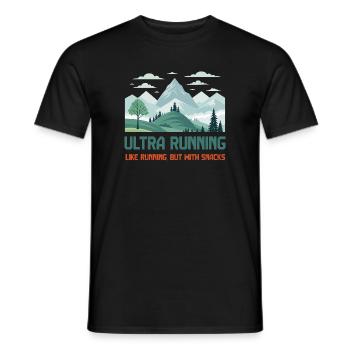 Ultra Running, Like Running But With Snacks - Men's T-Shirt - black - Front - AI Model Male 178 light (178cm)