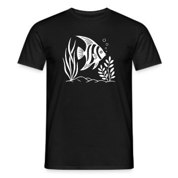 Schwarz-Weißes tropisches Fisch-Design - Männer T-Shirt - Schwarz - Vorne - AI Model Male 178 light (178cm)