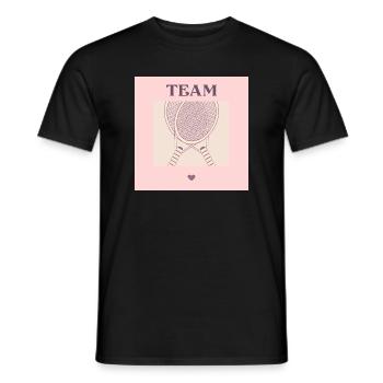 TEAM TENNIS HERZ - Männer T-Shirt - Schwarz - Vorne - AI Model Male 178 light (178cm)