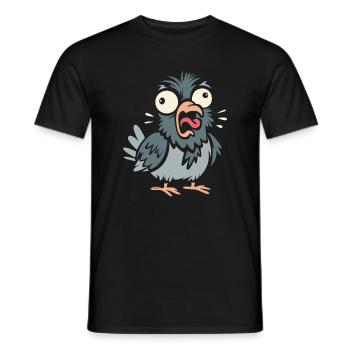 Lustige Taube als comic und cartoon für Vogelfans - Männer T-Shirt - Schwarz - Vorne - AI Model Male 178 light (178cm)