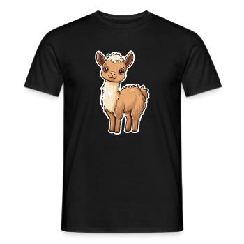 Llama Alpaca Llama Animal Gift - Men's T-Shirt - black - Front - AI Model Male 178 light (178cm)