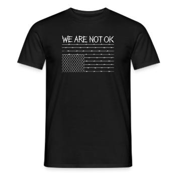 Nous ne sommes pas OK Conception de fil de fer barbelé - T-shirt homme - noir - Devant - AI Model Male 178 light (178cm)