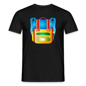Bunter Retro-Schulranzen für coole Kids - Männer T-Shirt - Schwarz - Vorne - AI Model Male 178 light (178cm)