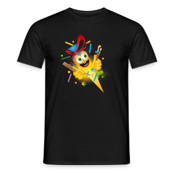 Cône d’école de bande dessinée drôle pour l’inscription à l’école - T-shirt homme - noir - Devant - AI Model Male 178 light (178cm)