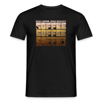 Coffee lover saying coffee break coffee in the office - Men's T-Shirt - black - Front - AI Model Male 178 light (178cm)