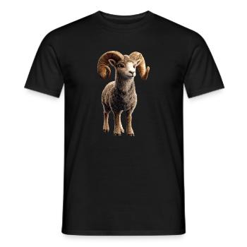Aries mouflon Aries Wild Sheep Male Sheep - Men's T-Shirt - black - Front - AI Model Male 178 light (178cm)