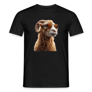 Aries mouflon Aries Wild Sheep Male Sheep - Men's T-Shirt - black - Front - AI Model Male 178 light (178cm)