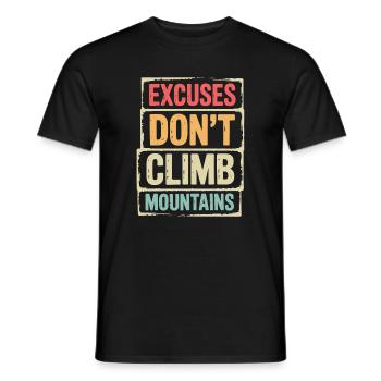 Montagnes - Excuses Ne grimpez pas les montagnes - T-shirt homme - noir - Devant - AI Model Male 178 light (178cm)