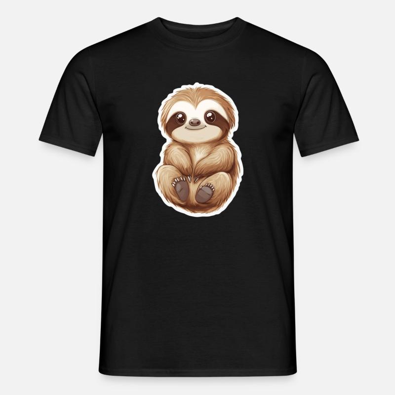 Faultier - Männer T-Shirt - Schwarz