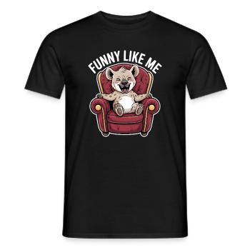 Personnage de bande dessinée hyène mignonne - T-shirt homme - noir - Devant - AI Model Male 178 light (178cm)