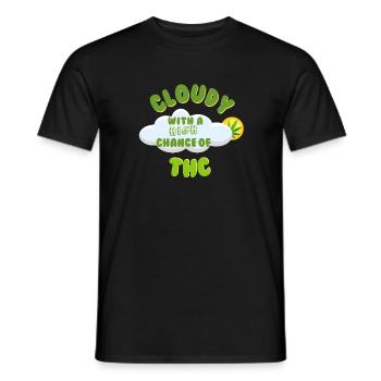 Wolkiges THC-Feier-Design - Männer T-Shirt - Schwarz - Vorne - AI Model Male 178 light (178cm)