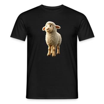 Sheep Lamb Sheep Domestic Sheep Shepherd Sweet Sheep - Men's T-Shirt - black - Front - AI Model Male 178 light (178cm)