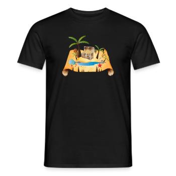 Abenteuerliche Schatzkarte mit Goldtruhe - Männer T-Shirt - Schwarz - Vorne - AI Model Male 178 light (178cm)