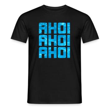 Ahoy, piscine, eau de mer, Maritime, Cool Dictons, Capitaine - T-shirt homme - noir - Devant - AI Model Male 178 light (178cm)