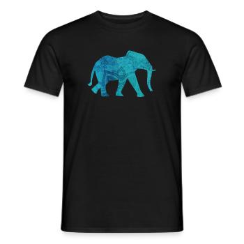 Elefant Yoga Mandala Ornament Muster Yogi Indien - Männer T-Shirt - Schwarz - Vorne - AI Model Male 178 light (178cm)
