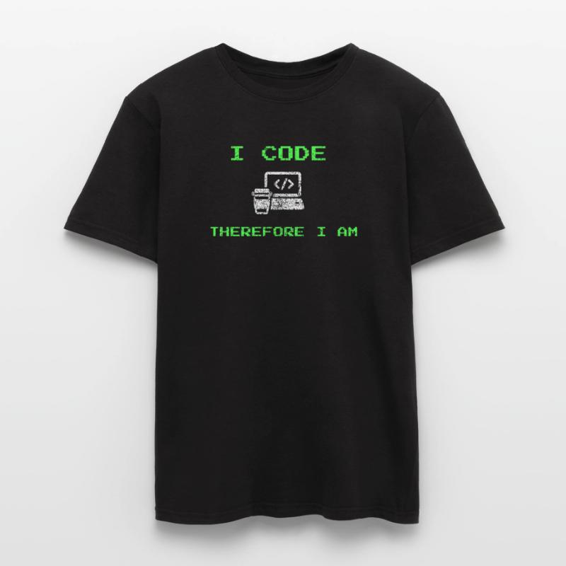 I Code Therefore I Am – Funny Developer Tee Men's T-Shirt